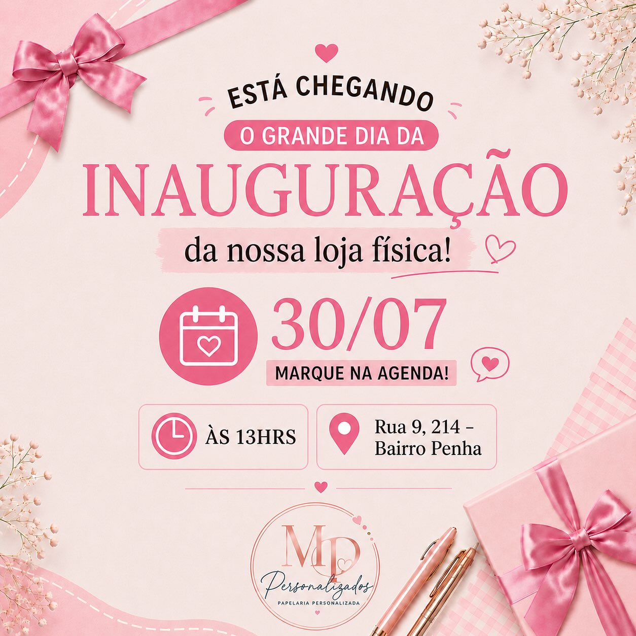 ✨ Comunicado Importante

Com muita alegria, anunciamos que nossa loja física está quase pronta para receber vocês! 💕

Porém, alguns materiais e itens importantes da nossa estrutura tiveram a entrega atrasada pelos fornecedores. Para que tudo esteja exatamente como planejamos e vocês tenham a melhor experiência possível, decidimos adiar nossa inauguração.

📅 A nova data será: 30 de julho (quinta-feira), às 13h.

Sabemos da expectativa de todos e pedimos a compreensão. Essa pequena mudança é para garantir que cada detalhe esteja perfeito e que possamos receber vocês da forma que merecem.

Agradecemos imensamente pelo carinho, pelas mensagens e por estarem acompanhando esse sonho tão de perto. 💖

Esperamos vocês no dia 30/07, para celebrarmos juntos esse momento tão especial!

Nos vemos em breve! ✨